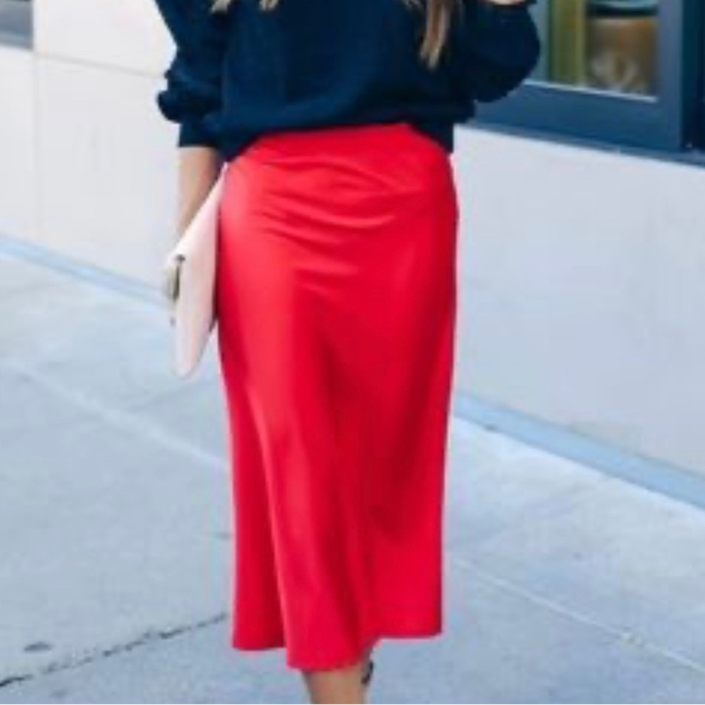 Vici Silken Splendor MIDI Skirt- Red - Small